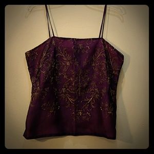 Arden B purple and gold camisole blouse